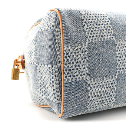 Damier Denim 3D Speedy Bandouliere 25 Bleu