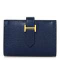 Chevre Mysore Mini Bearn Wallet Bleu Saphir