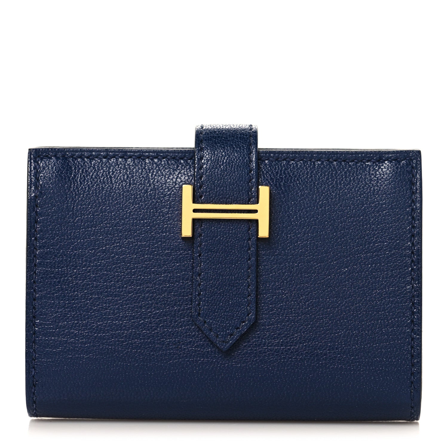 Chevre Mysore Mini Bearn Wallet Bleu Saphir