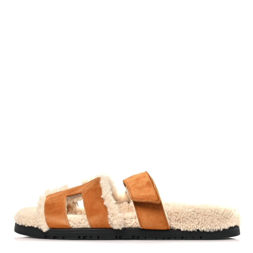 Suede Goatskin Woolskin Womens Chypre Sandals 39 Naturel Ecru