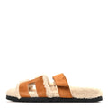 Suede Goatskin Woolskin Womens Chypre Sandals 39 Naturel Ecru