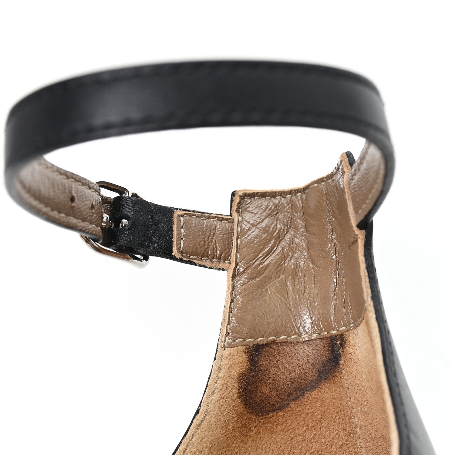 Calfskin Legend Wedge Sandals 36.5 Black