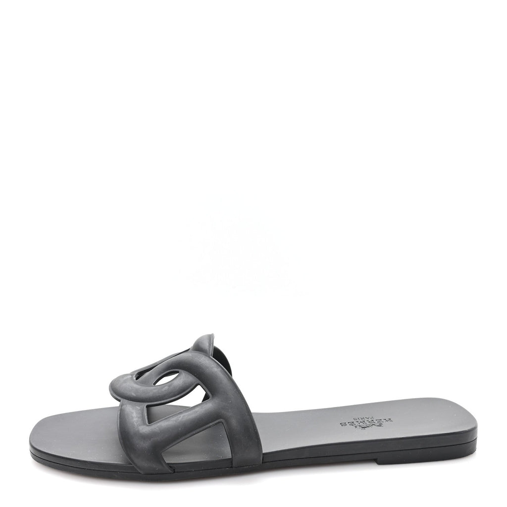 Rubber Aloha Sandals 38 Black