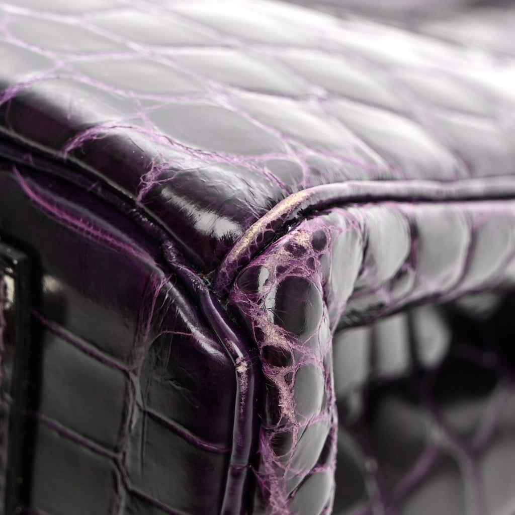 Shiny Niloticus Crocodile Birkin 30 Amethyst