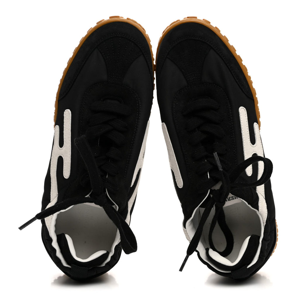 Parachute Fabric Suede Goatskin Jet Sneakers 38.5 Black White