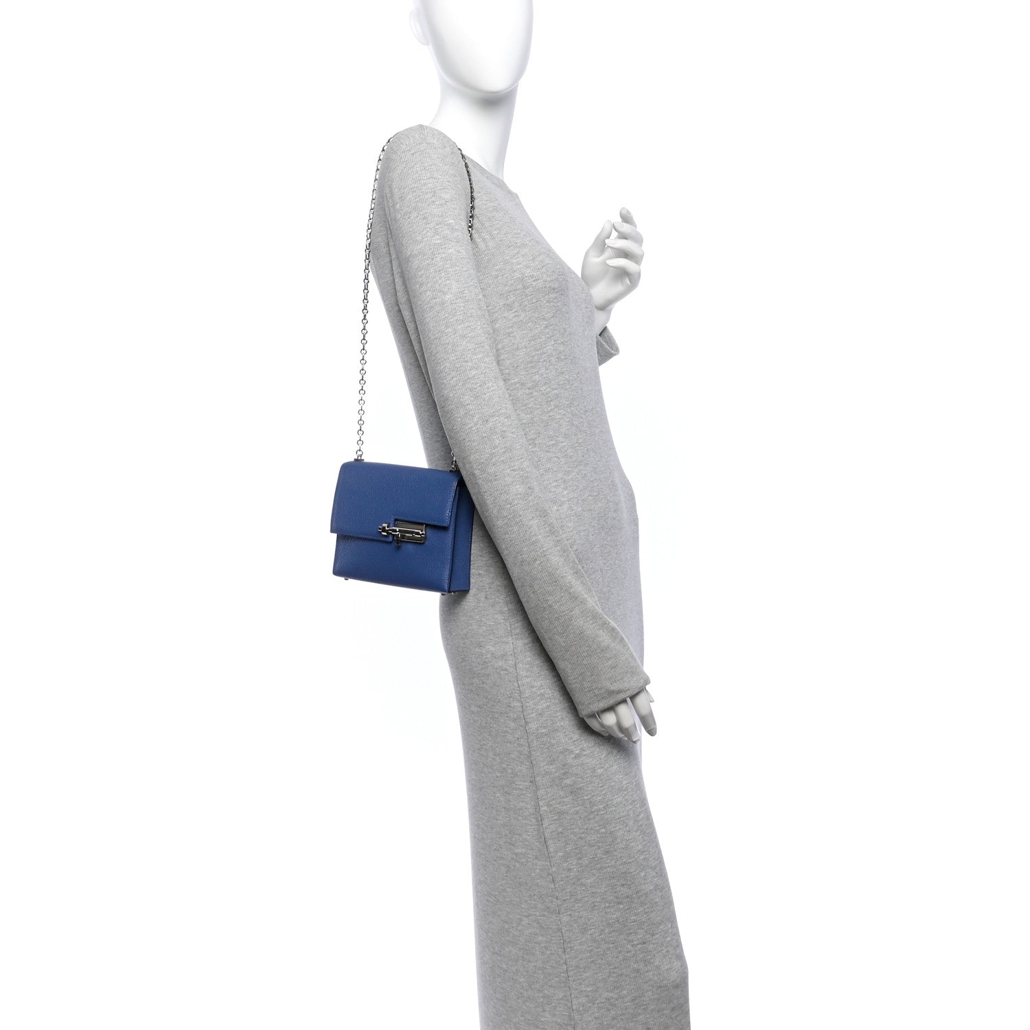 Chevre Mysore Mini Verrou Chaine Bag Bleu Agate