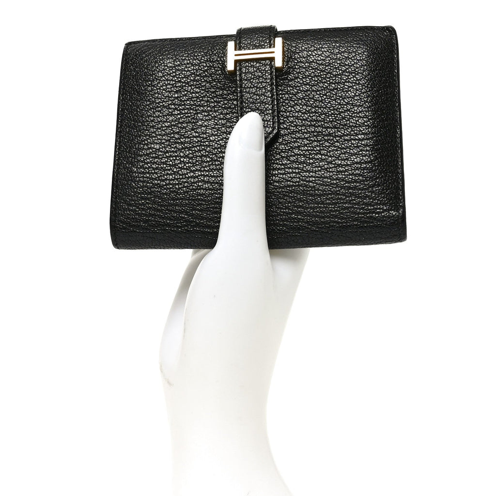 Chevre Mysore Bearn Compact Wallet Black