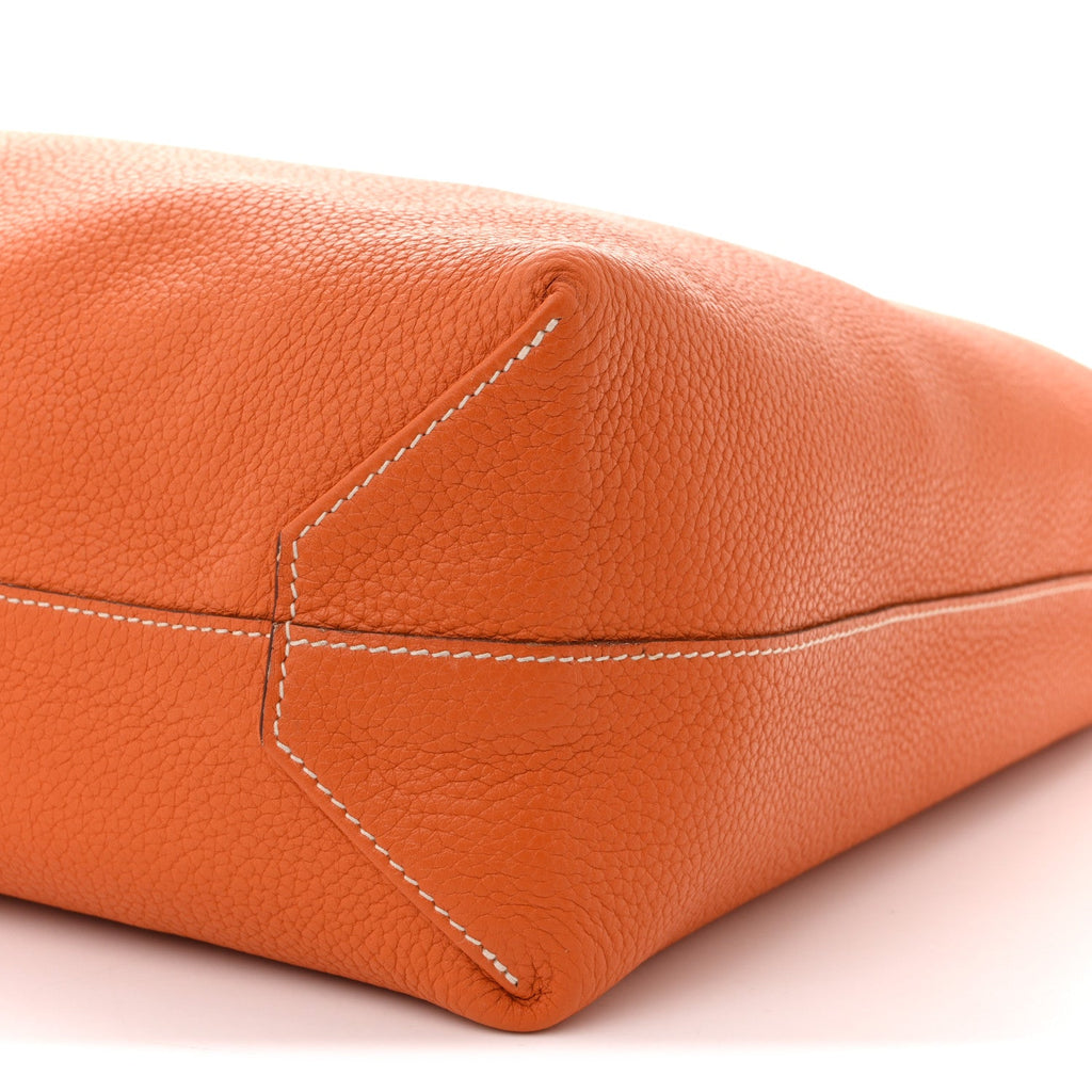 Taurillon Clemence Double Sens 45 Reversible Tote Orange Gold