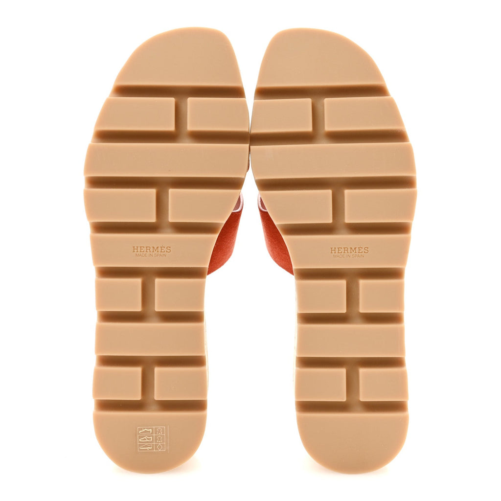 Suede Goatskin Cork Eze 30 Sandals 40 Orange Brulee