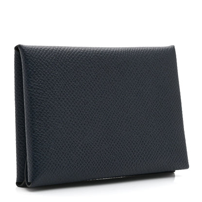 Epsom Verso Calvi Duo Card Case Bleu Indigo