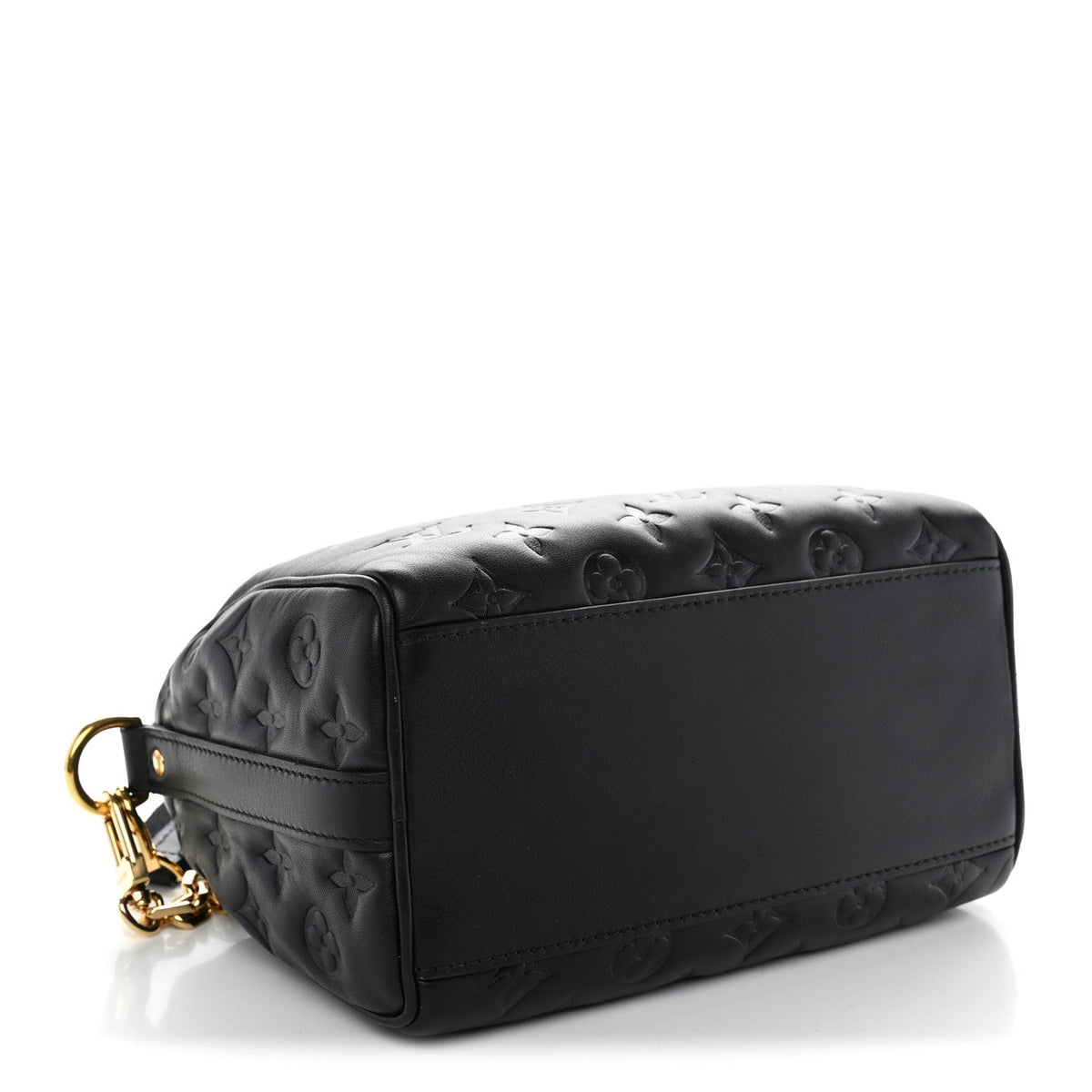 Lambskin Embossed Monogram Speedy 22 Bandouliere Black