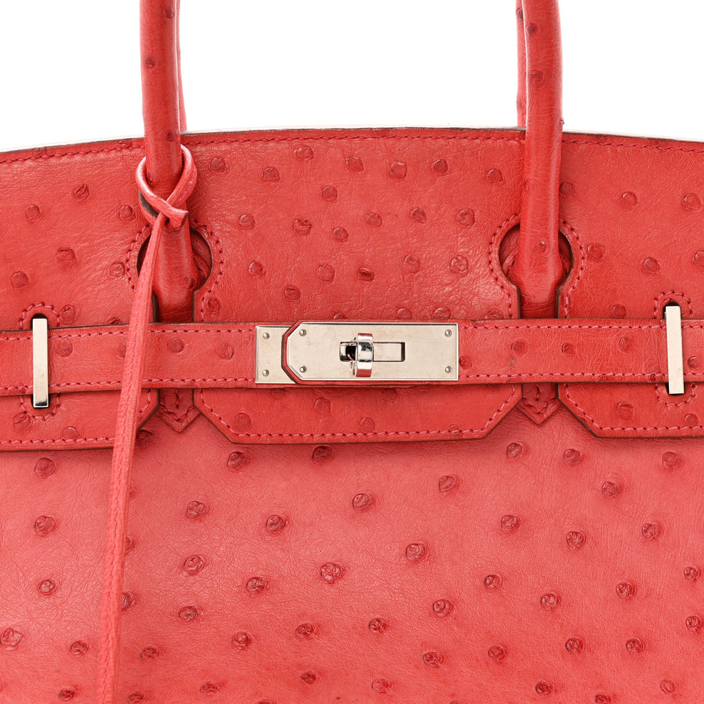 Ostrich Birkin 30 Rouge Vif