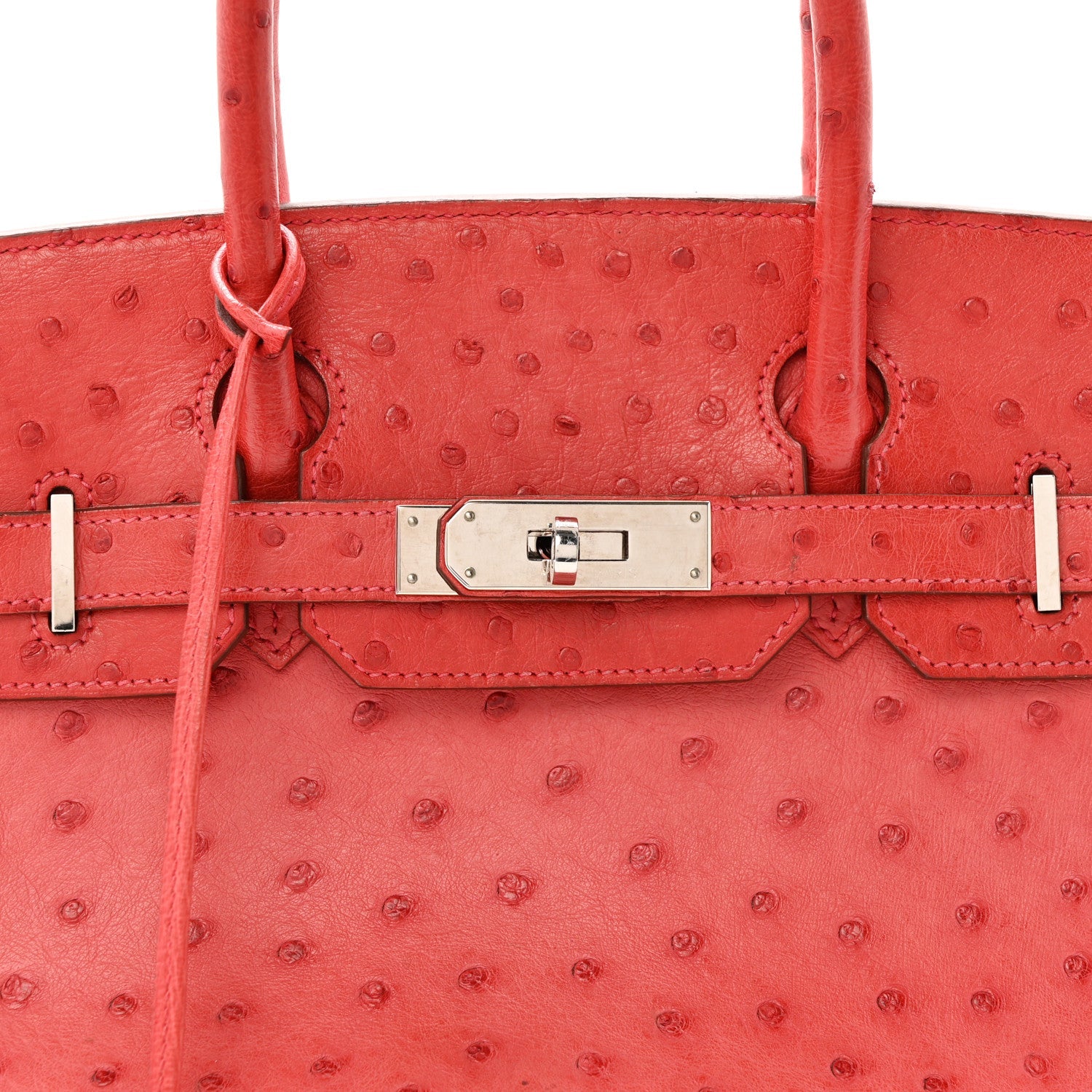 Ostrich Birkin 30 Rouge Vif
