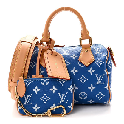 Calfskin Monogram Speedy P9 Bandouliere 20 Blue