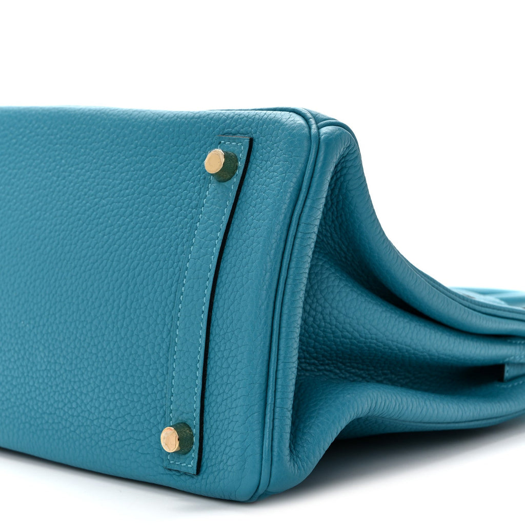 Taurillon Clemence Birkin 30 Turquoise