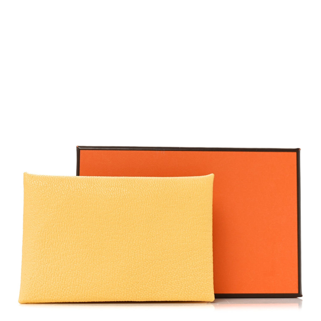Chevre Mysore Calvi Card Case Jaune Citron