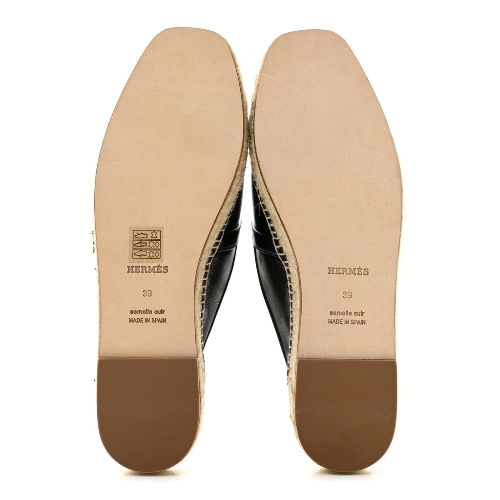 Goatskin Feria Espadrille 39 Black