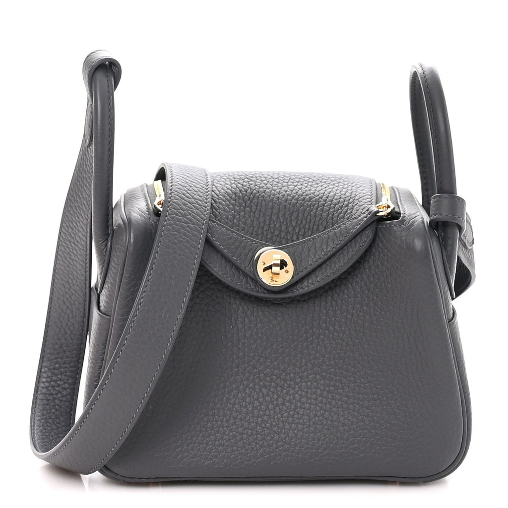 Taurillon Clemence Mini Lindy 20 Gris Misty