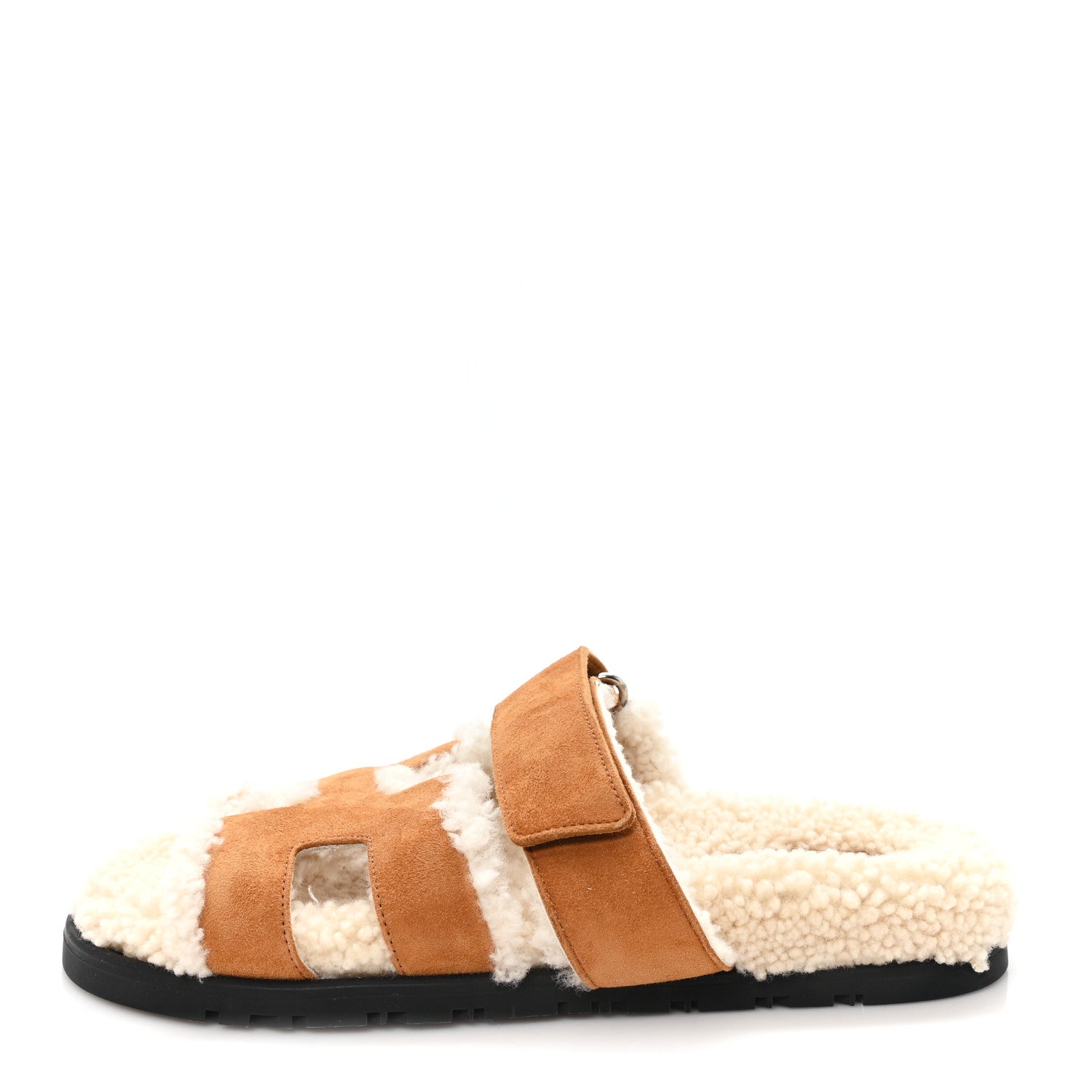 Suede Goatskin Woolskin Womens Chypre Sandals 36.5 Naturel Ecru