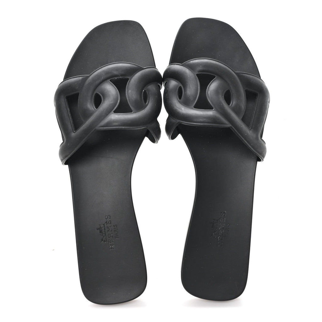 Rubber Aloha Sandals 38 Black