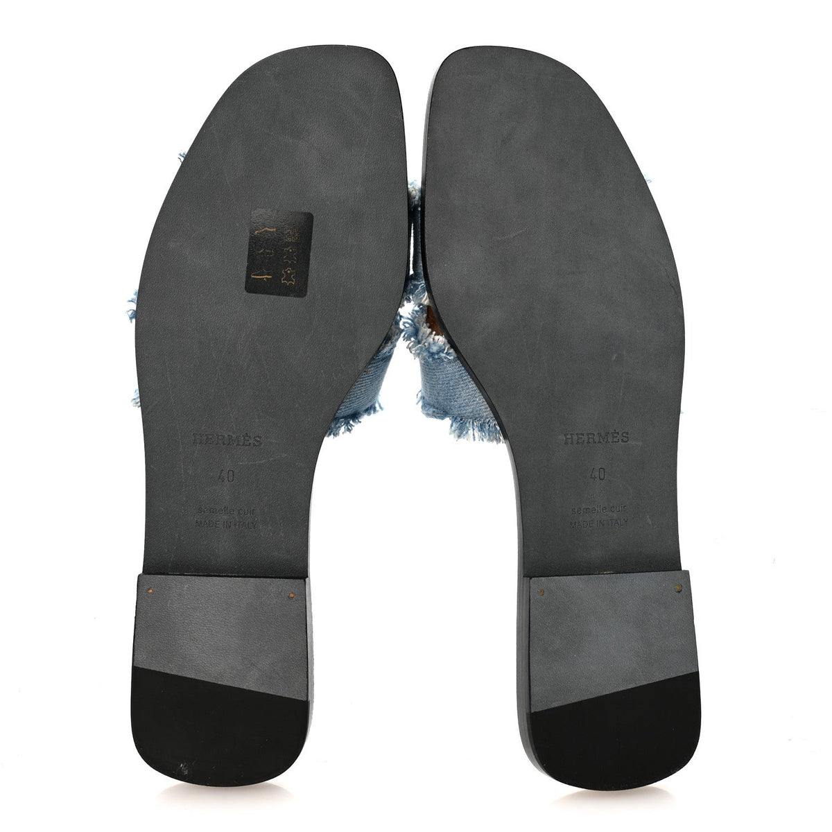 Denim Oran Fringe Sandals Bleu Clair