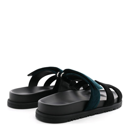 Velvet Womens Chypre Sandals Black Vert Mousse