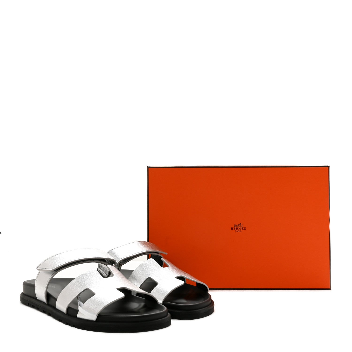 Metallic Goatskin Womens Chypre Sandals 40 Argent