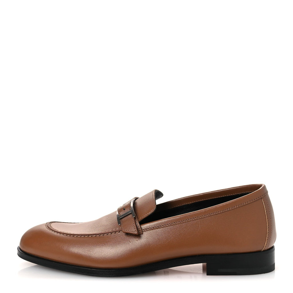 Calfskin Mens Monterey Loafers 41.5 Marron Teck