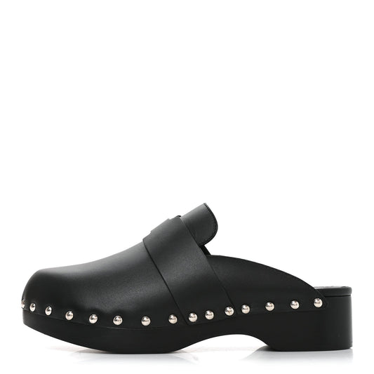 Calfskin Calya Mules 37 Black