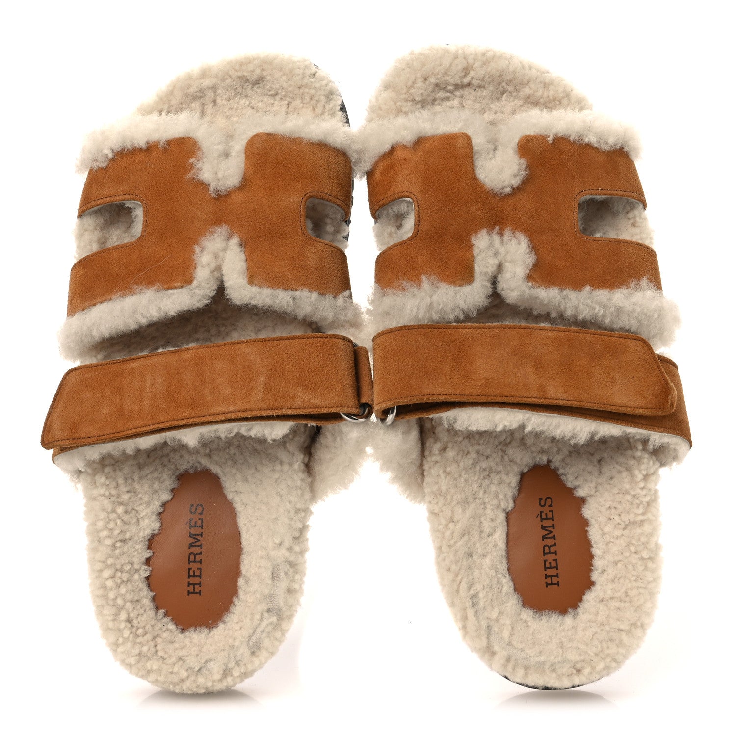 Suede Goatskin Woolskin Womens Chypre Sandals 36.5 Naturel Ecru