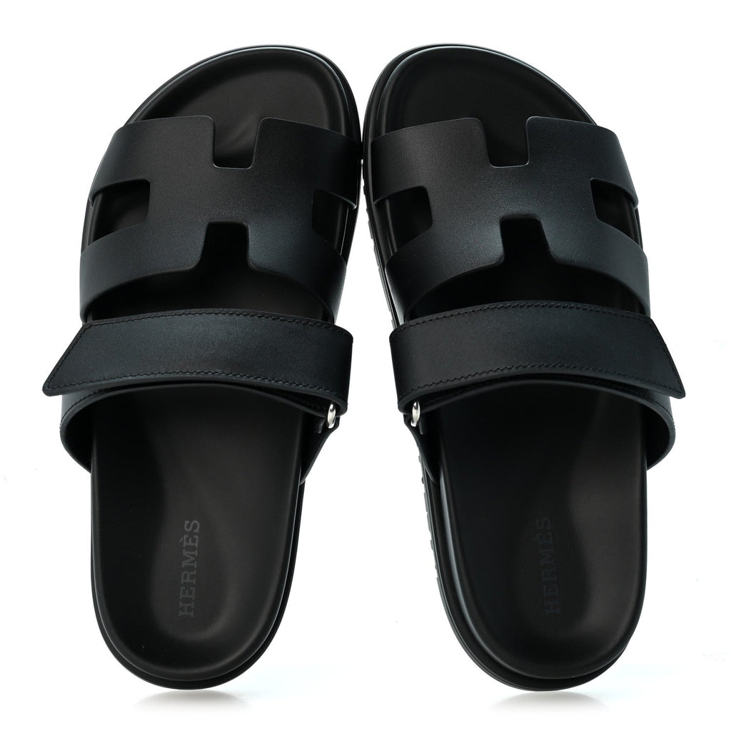 Calfskin Womens Chypre Sandals 36.5 Black