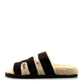 Suede Goatskin Woolskin Womens Chypre Sandals 37.5 Marron Ebene