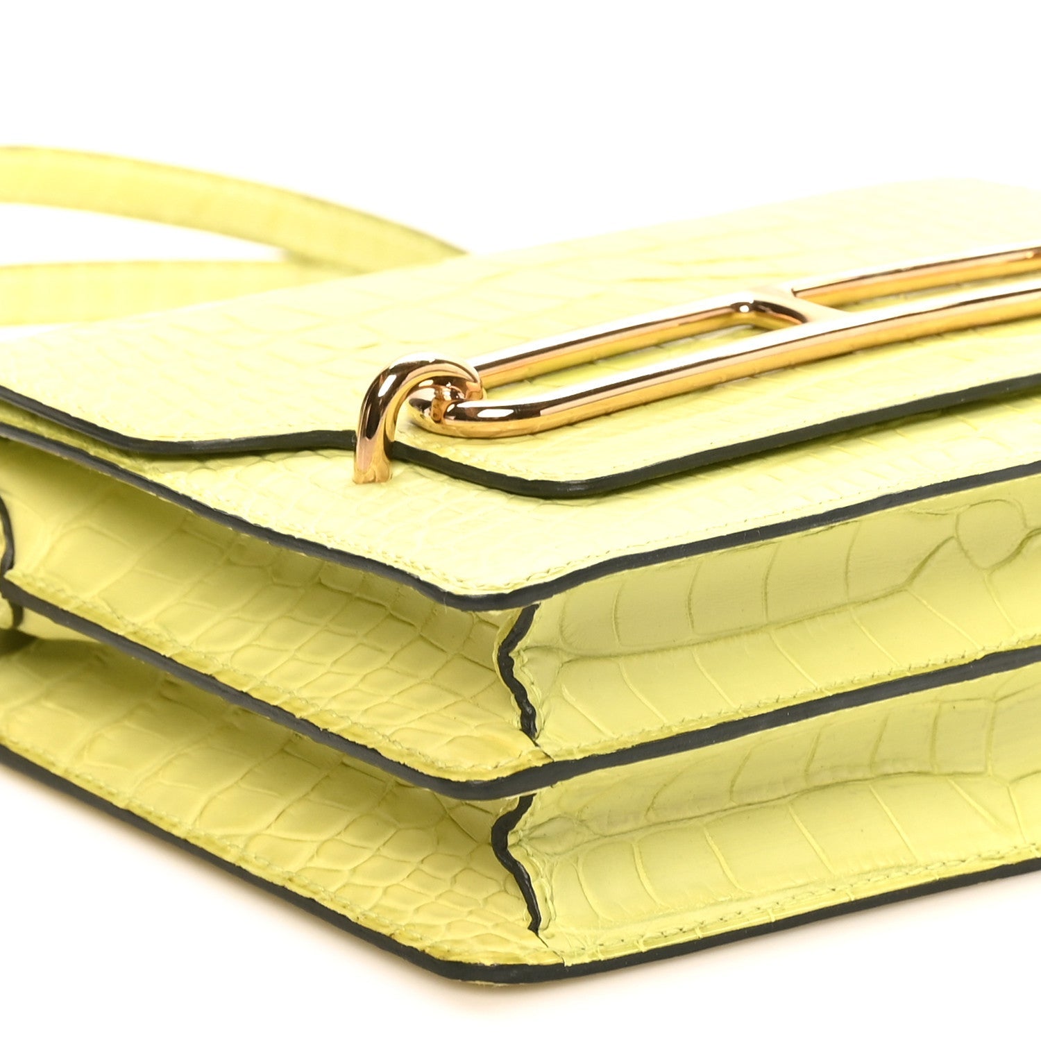 Matte Alligator Mini Sac Roulis Jaune Bourgeon