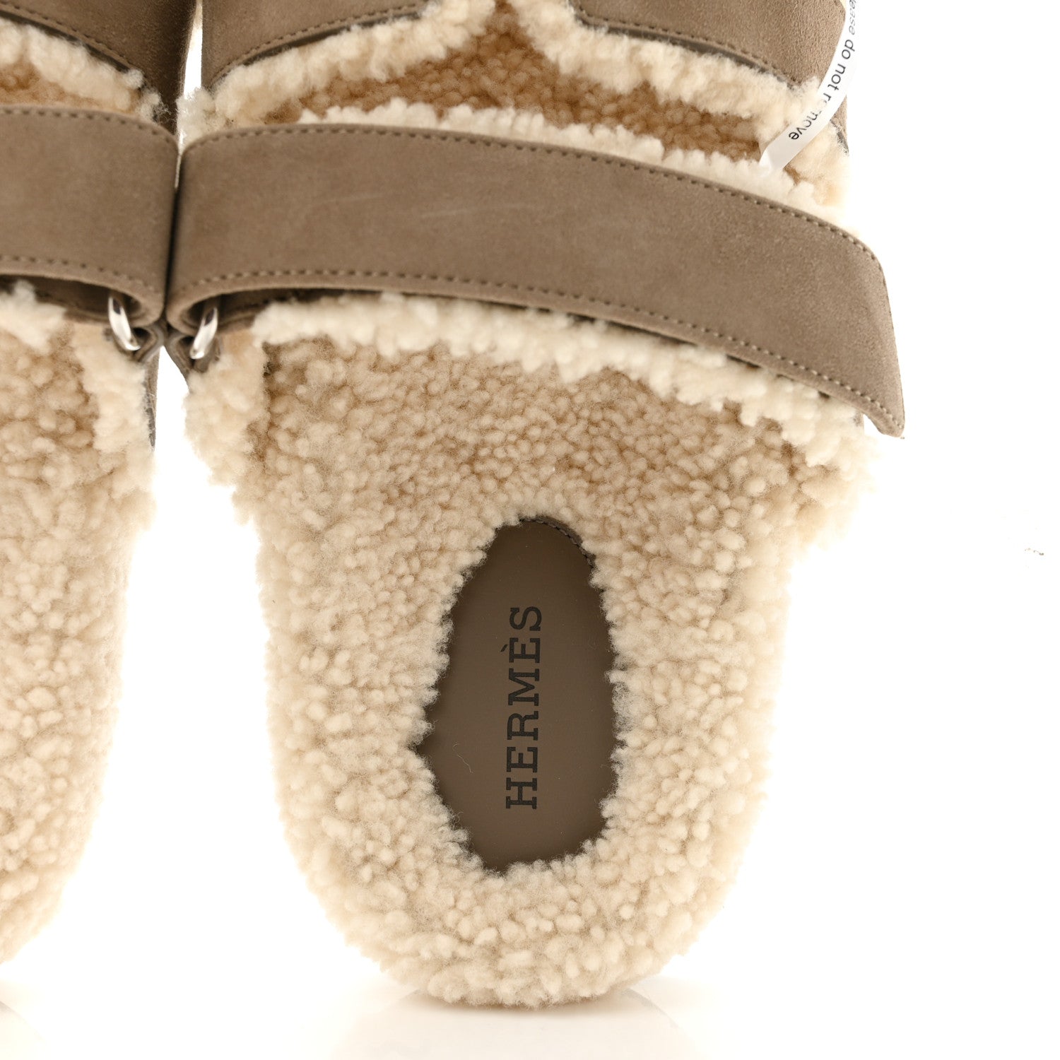 Suede Goatskin Woolskin Womens Chypre Sandals 39 Etoupe Ecru
