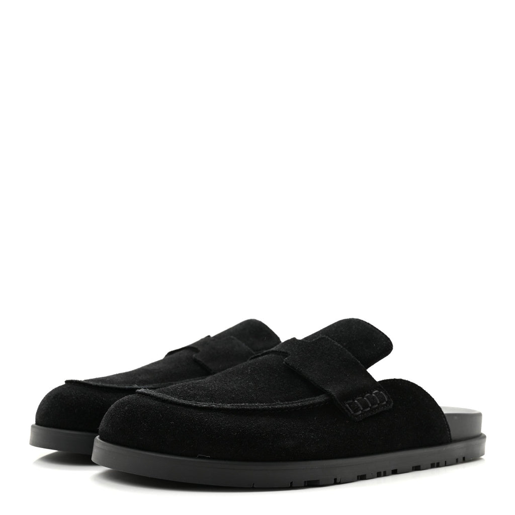 Suede Calfskin Go Mules 40 Black
