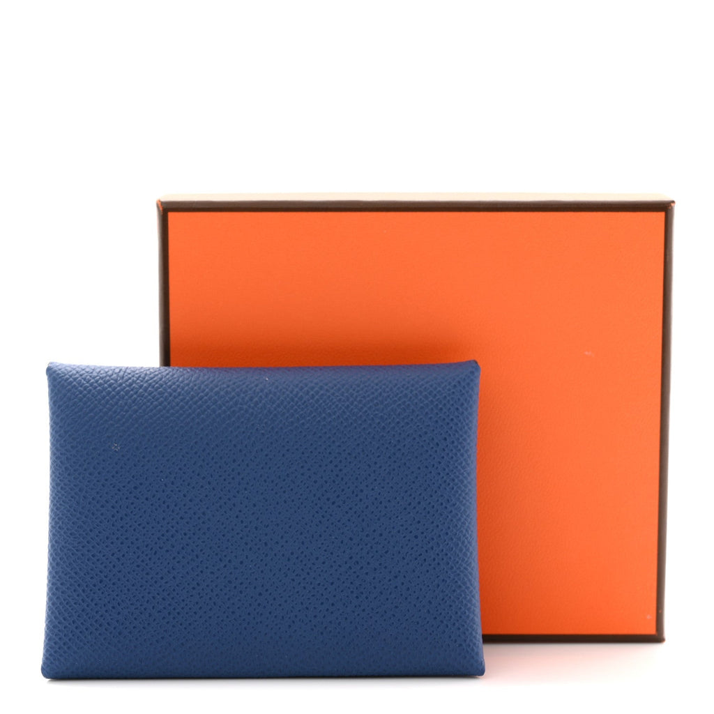 Epsom Verso Calvi Duo Card Case Bleu Tie Jaune Milton