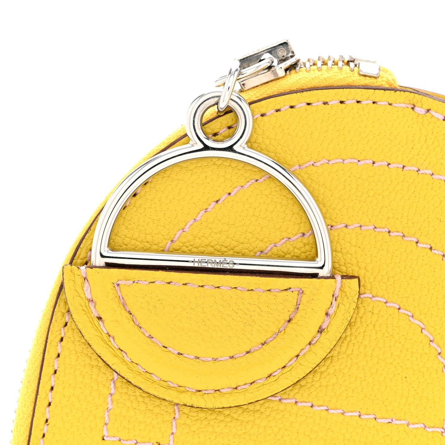 Chevre Mysore Mini In-The-Loop Card Holder Jaune De Naples