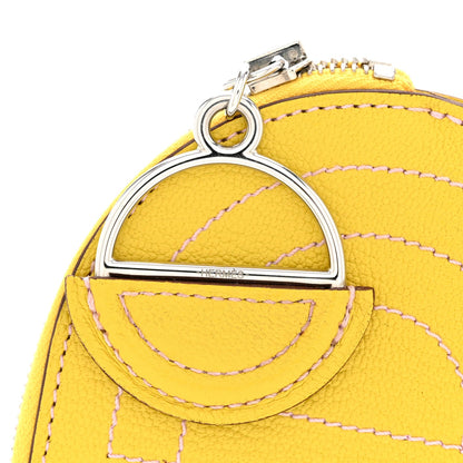 Chevre Mysore Mini In-The-Loop Card Holder Jaune De Naples
