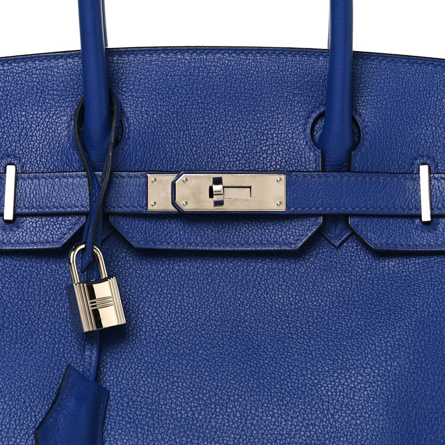 Taurillon Novillo Horseshoe Birkin 30 Bleu Brighton