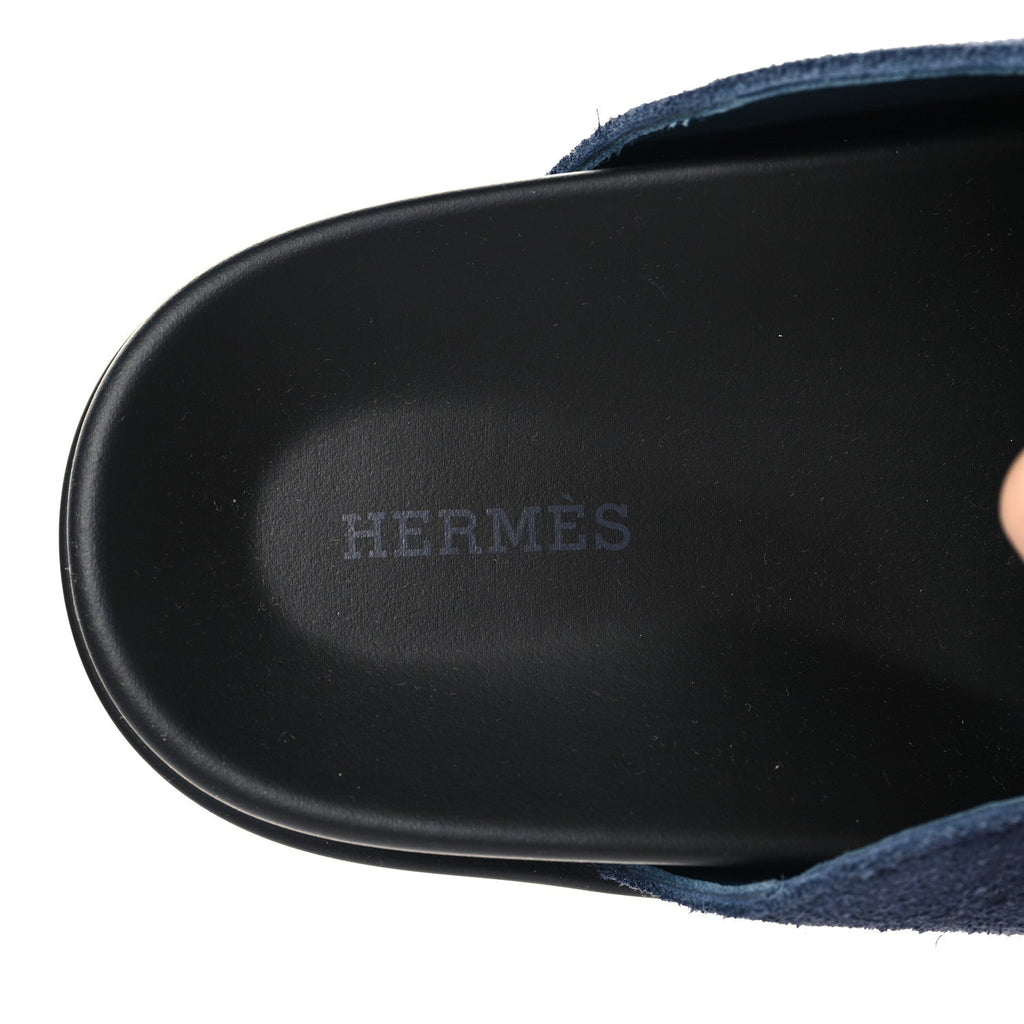 Suede Calfskin Mens Go Mules 40 Bleu Celeste