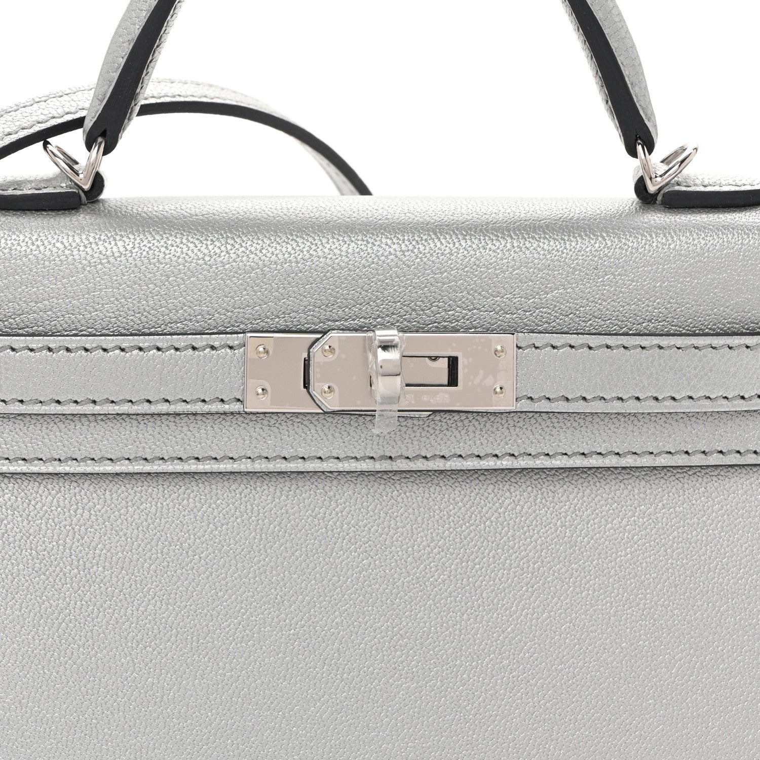 Metallic Chevre Chamkilight Mini Kelly Sellier 20 Argent