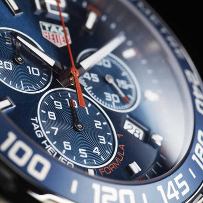 Tag Heuer Formula 1 Chronograph Blue Dial Silver Steel Strap Watch for Men - CAZ1014.BA0842