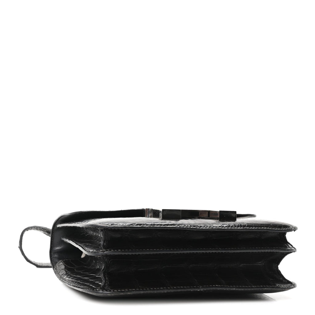 Shiny Alligator Constance 18 Black