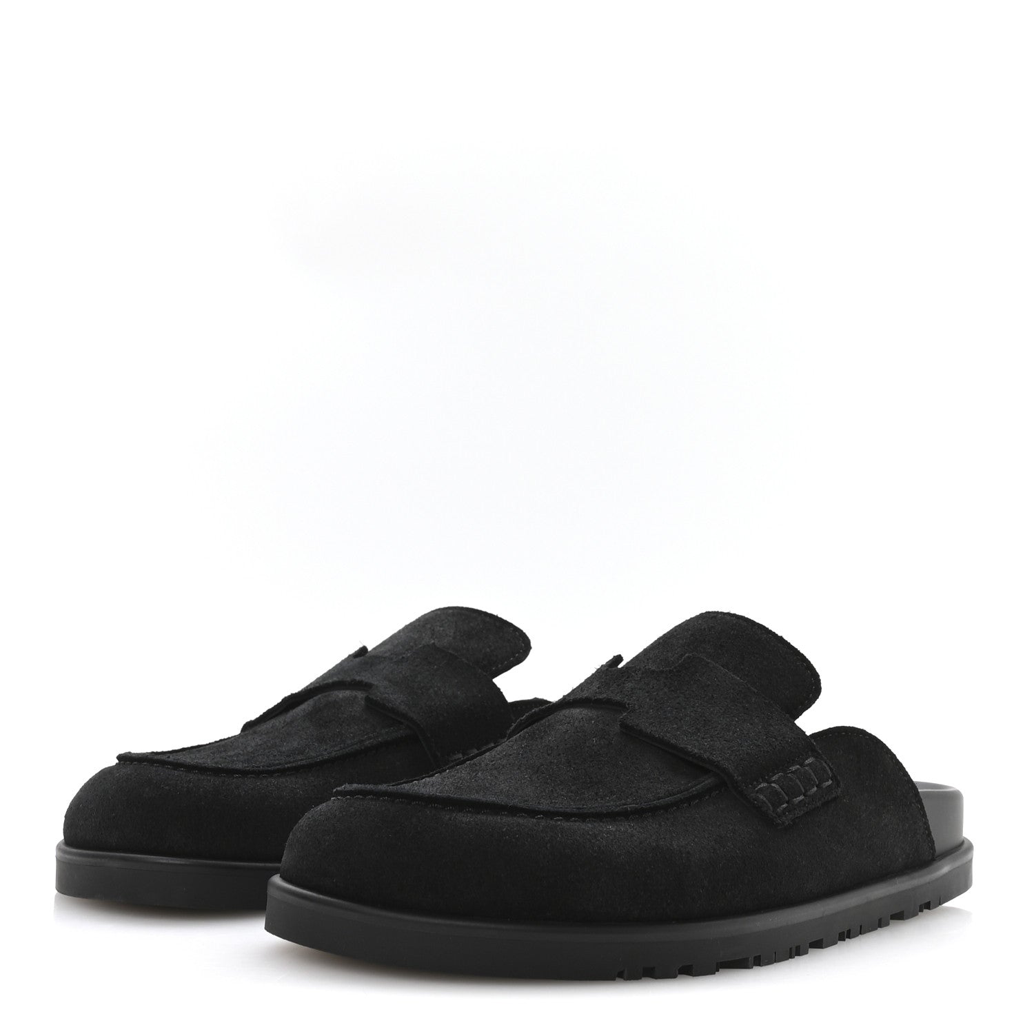 Suede Calfskin Go Mules 35 Black