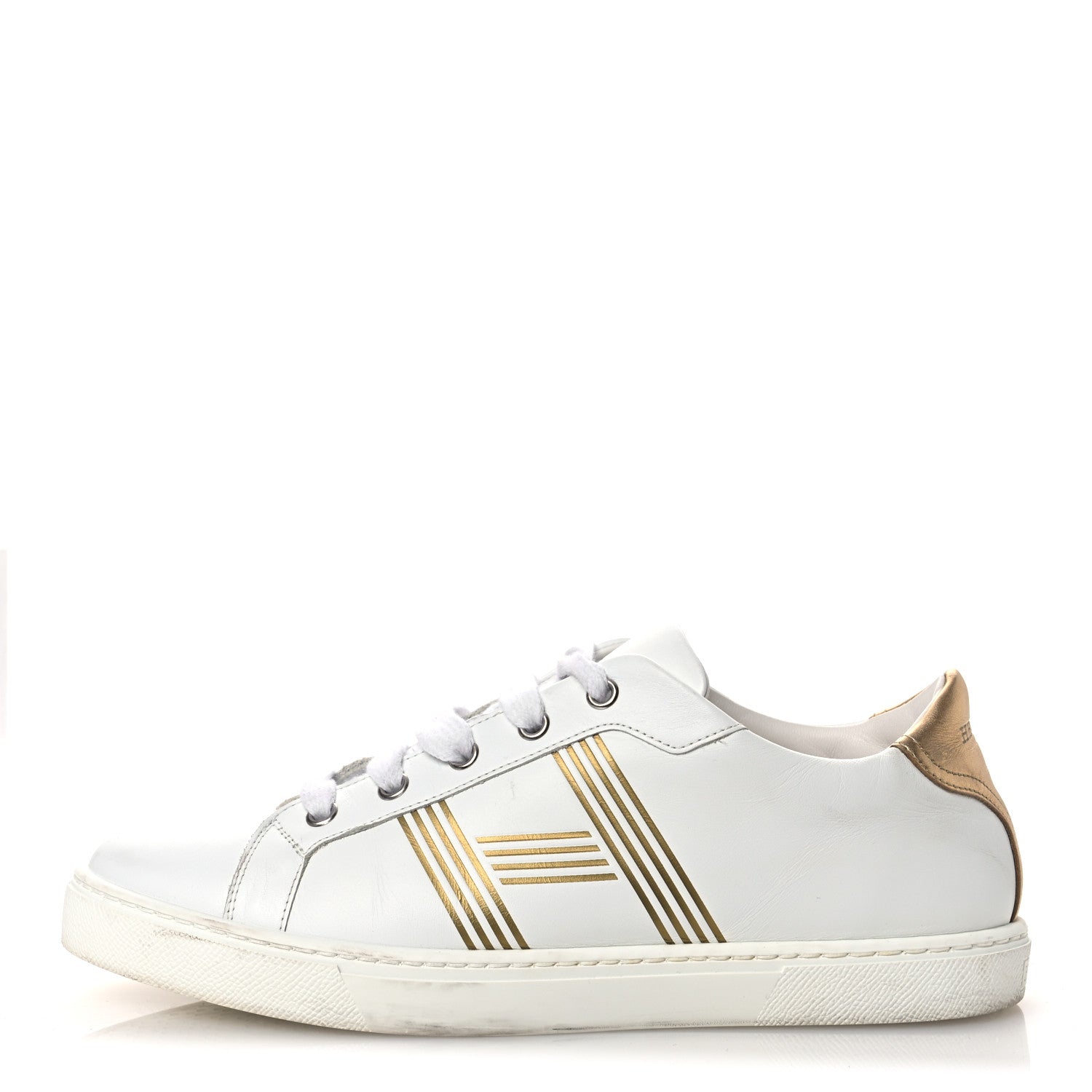 Metallic Calfskin Womens Advantage Sneakers 39.5 White Dore