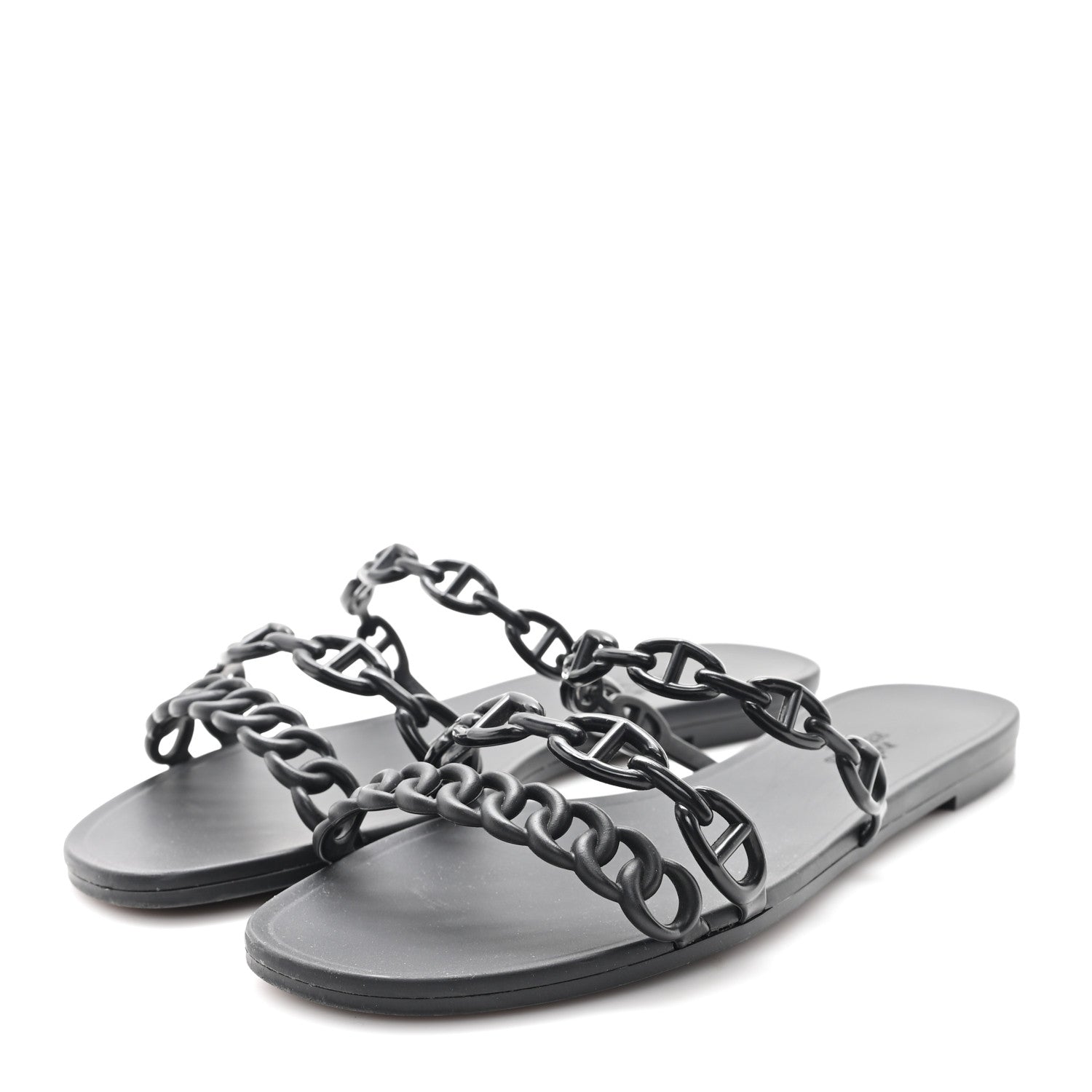 Rubber Chaine d'Ancre Rivage Sandals 38 Black