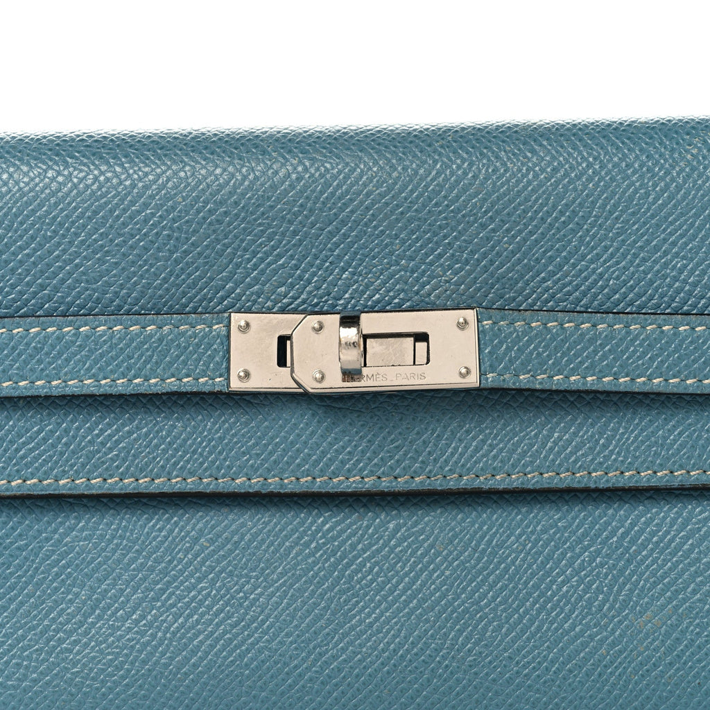 Epsom Kelly Longue Wallet Blue Jean
