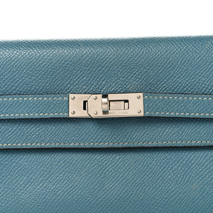 Epsom Kelly Longue Wallet Blue Jean