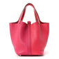 Taurillon Clemence Tri-Color Picotin Lock 18 PM Rose Extreme Rose Mexico Rouge De Coeur