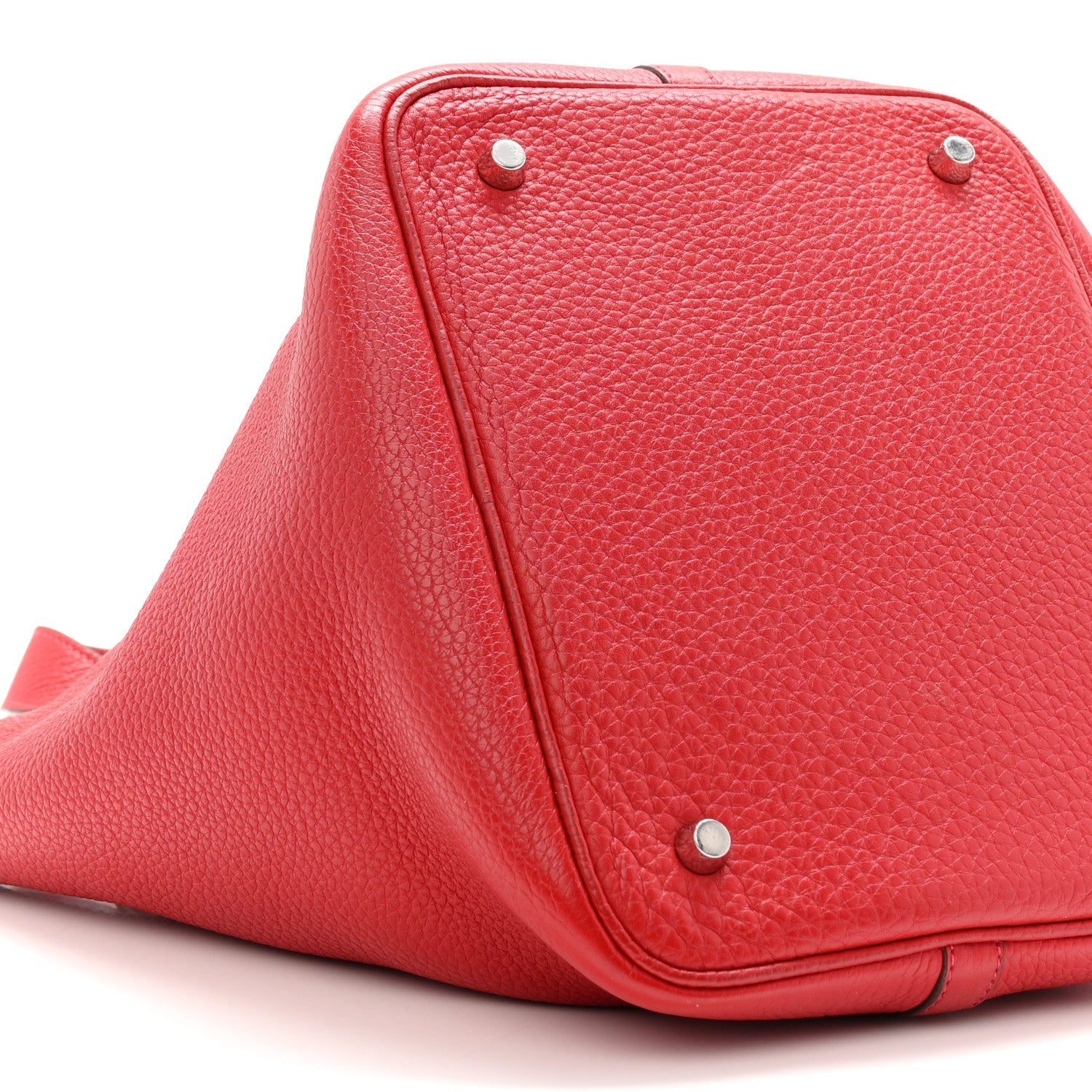 Taurillon Clemence Picotin Lock 22 MM Rouge Casaque